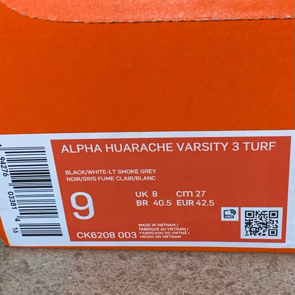 Nike Alpha Huarache Varsity 3 Turf Shoes Mens - Picture 9 of 9